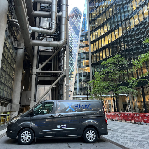 HMAC van outside Liverpool Street